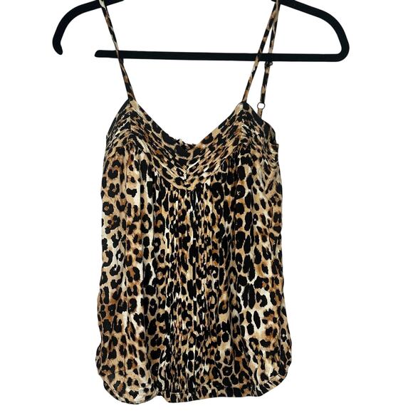 Express Cheetah Print Cami Top Front Bodice Ruched Elastic Waist Hem Small - Picture 1 of 10